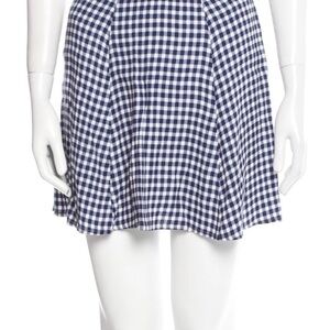 Reformation blue and White Gingham Skirt